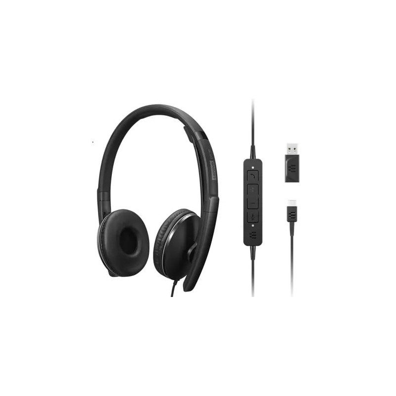 Lenovo 4XD1M39029 écouteur casque Avec fil Arceau USB Type-C Noir