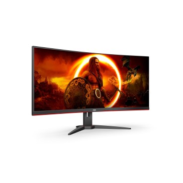 AOC G2 CU34G2XE BK LED display 86,4 cm (34") 3440 x 1440 pixels Wide Quad HD LCD Noir, Rouge