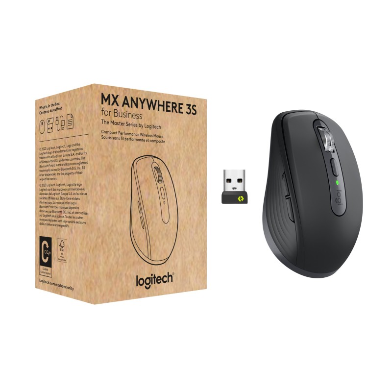 Logitech MX Anywhere 3S for Business souris Droitier RF sans fil + Bluetooth Laser 8000 DPI