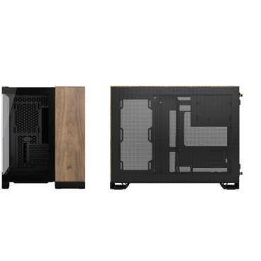 CORSAIR 2500X mATX PC Case, Black/Walnut