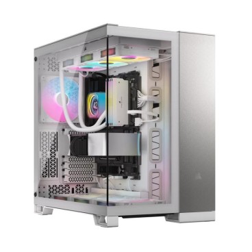 CORSAIR 6500X Mid-Tower PC Case, White/Satin Gray Aluminum