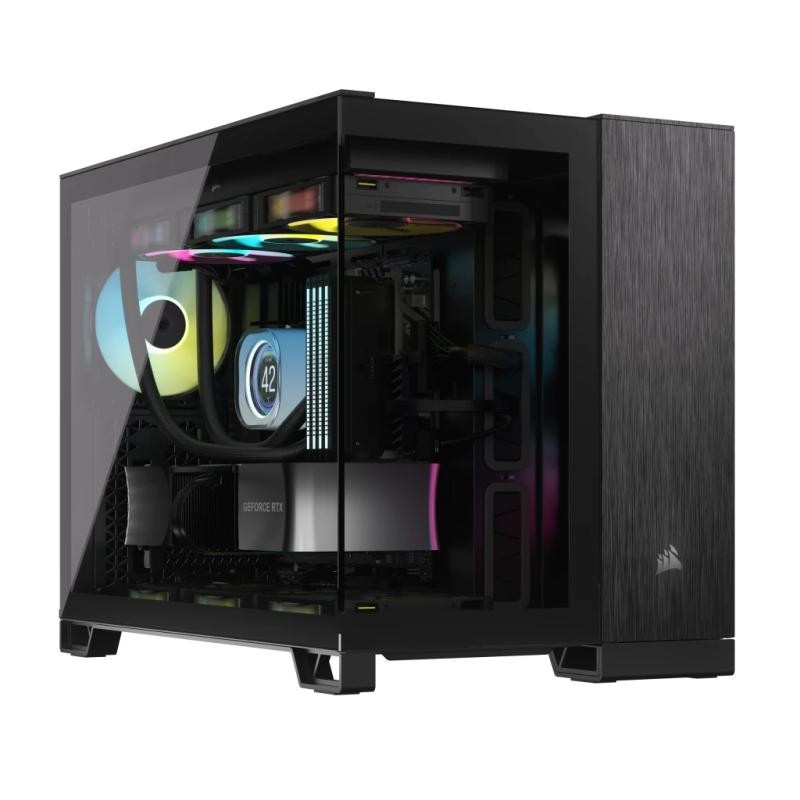 CORSAIR 2500X mATX PC Case, Black/Obsidian Aluminum