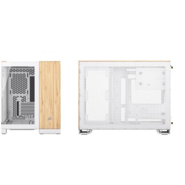 CORSAIR 2500X mATX PC Case, White/Bamboo