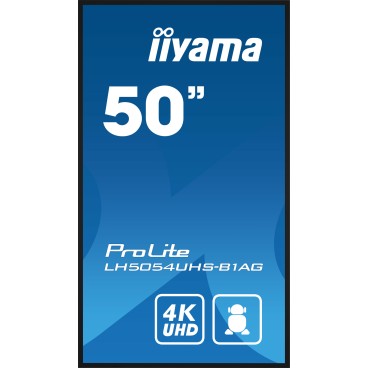 iiyama LH5054UHS-B1AG affichage de messages Écran plat de signalisation numérique 125,7 cm (49.5") LCD Wifi 500 cd m² 4K Ultra