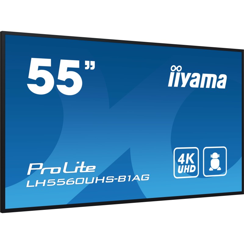 iiyama LH5560UHS-B1AG affichage de messages Carte A numérique 139,7 cm (55") LED Wifi 500 cd m² 4K Ultra HD Noir Intégré dans