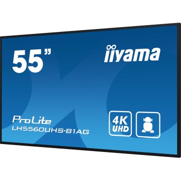 iiyama LH5560UHS-B1AG affichage de messages Carte A numérique 139,7 cm (55") LED Wifi 500 cd m² 4K Ultra HD Noir Intégré dans