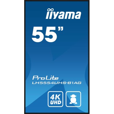 iiyama LH5554UHS-B1AG affichage de messages Écran plat de signalisation numérique 138,7 cm (54.6") LCD Wifi 500 cd m² 4K Ultra