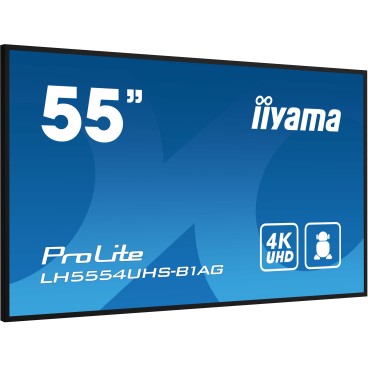 iiyama LH5554UHS-B1AG affichage de messages Écran plat de signalisation numérique 138,7 cm (54.6") LCD Wifi 500 cd m² 4K Ultra