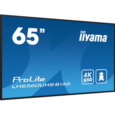 iiyama LH6560UHS-B1AG affichage de messages Carte A numérique 165,1 cm (65") LED Wifi 500 cd m² 4K Ultra HD Noir Intégré dans