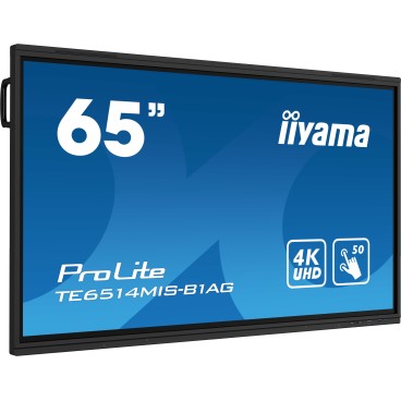 iiyama TE6514MIS-B1AG affichage de messages Écran plat interactif 165,1 cm (65") LCD Wifi 435 cd m² 4K Ultra HD Noir Écran