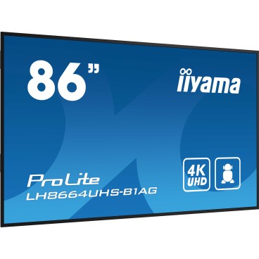 iiyama LH8664UHS-B1AG affichage de messages Carte A numérique 2,18 m (86") LED Wifi 500 cd m² 4K Ultra HD Noir Intégré dans le