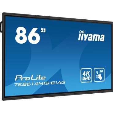 iiyama TE8614MIS-B1AG affichage de messages Écran plat interactif 2,17 m (85.6") LCD Wifi 435 cd m² 4K Ultra HD Noir Écran