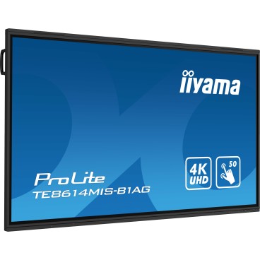 iiyama TE8614MIS-B1AG affichage de messages Écran plat interactif 2,17 m (85.6") LCD Wifi 435 cd m² 4K Ultra HD Noir Écran