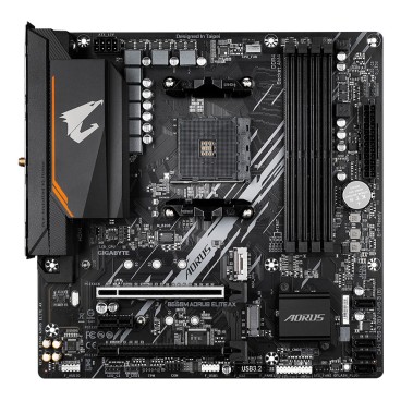 GIGABYTE B550M AORUS ELITE AX Carte mère - Processeurs AMD Ryzen 5000, VRM 5+3 phases, jusqu'à 4733 MHz DDR4, 1xPCIe 4.0 +