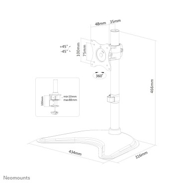 Neomounts support moniteur de bureau