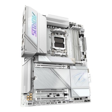 GIGABYTE X870E AORUS PRO ICE Carte Mère - Prend en charge les processeurs AMD Ryzen 9000, 16+2+2 Phases VRM Digital, jusqu'à