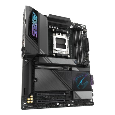 GIGABYTE X870E AORUS PRO Carte Mère - Prend en charge les processeurs AMD Ryzen 9000, 16+2+2 phases VRM numérique, jusqu'à