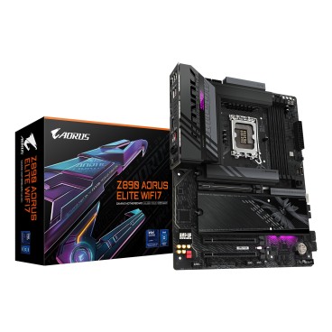 GIGABYTE Carte mère Z890 AORUS ELITE WIFI7 - Prend en charge les processeurs Intel Core Ultra (Série 2), VRM à 16+1+2 phases,