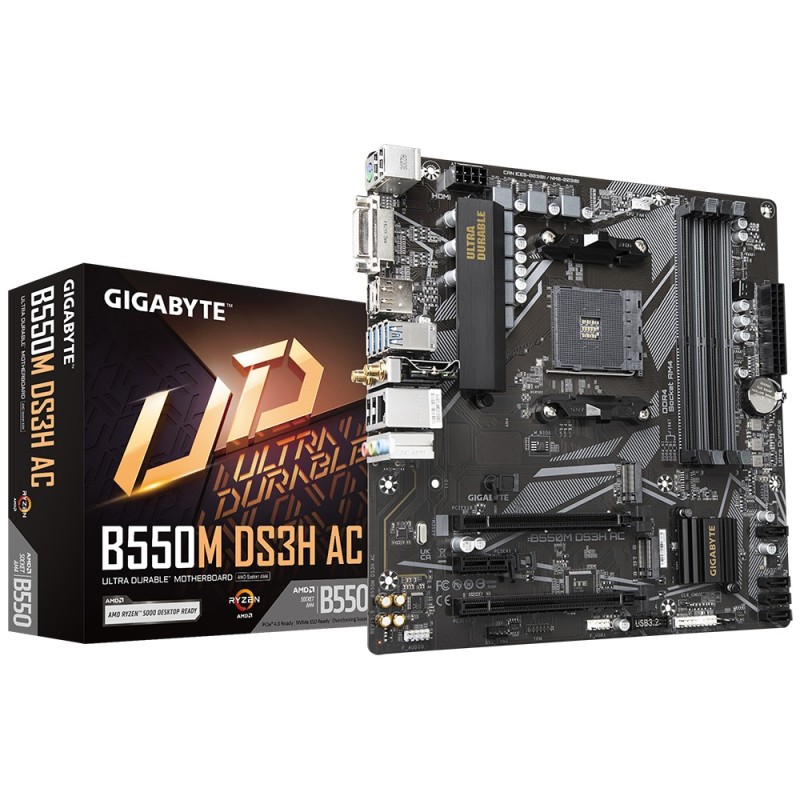 GIGABYTE B550M DS3H AC carte mère AMD B550 Emplacement AM4 micro ATX