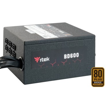 itek BD600 unité d'alimentation d'énergie 600 W 24-pin ATX ATX Noir