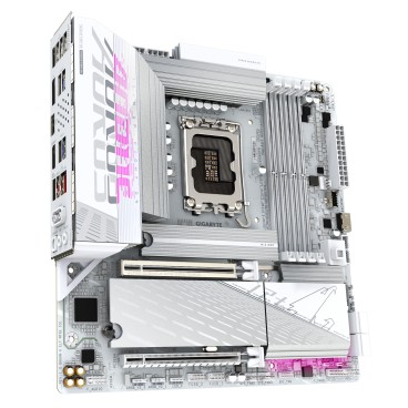 GIGABYTE B860M AORUS ELITE WF6E ICE Carte mère - Processeurs Intel Core Ultra, VRM 12+1+2+1 phases, jusqu'à 9200MHz DDR5,