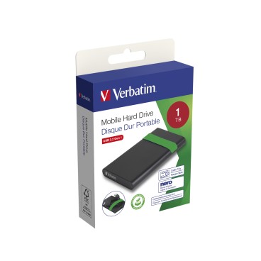 Verbatim 53112 disque dur externe 1 To 5400 tr min 2.5" USB Type-B 3.2 Gen 1 (3.1 Gen 1) Noir