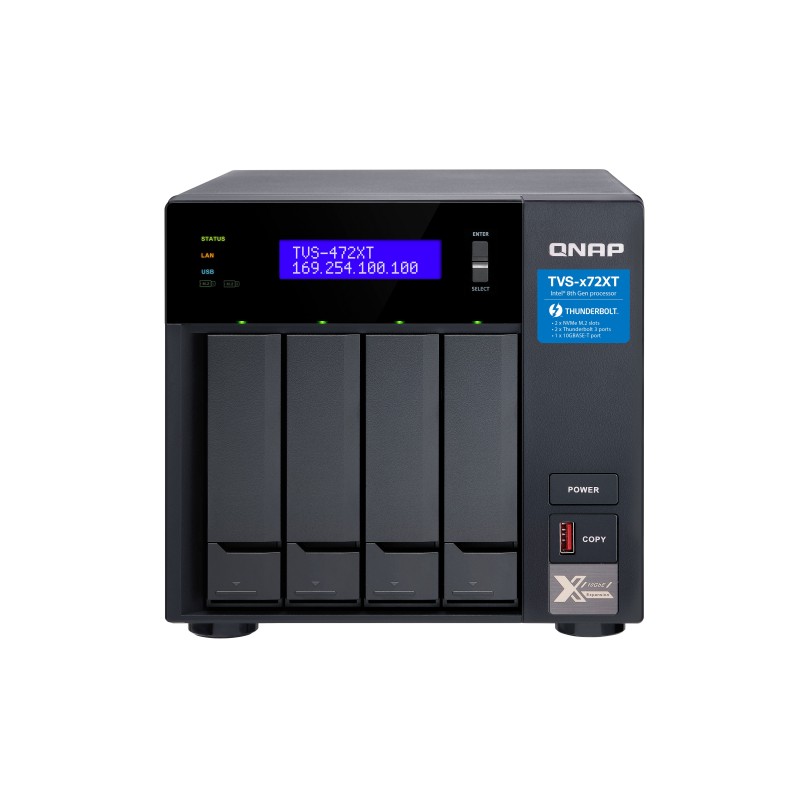 QNAP TVS-472XT NAS Tower Intel® Core™ i3 4 Go DDR4 QNAP QTS Noir