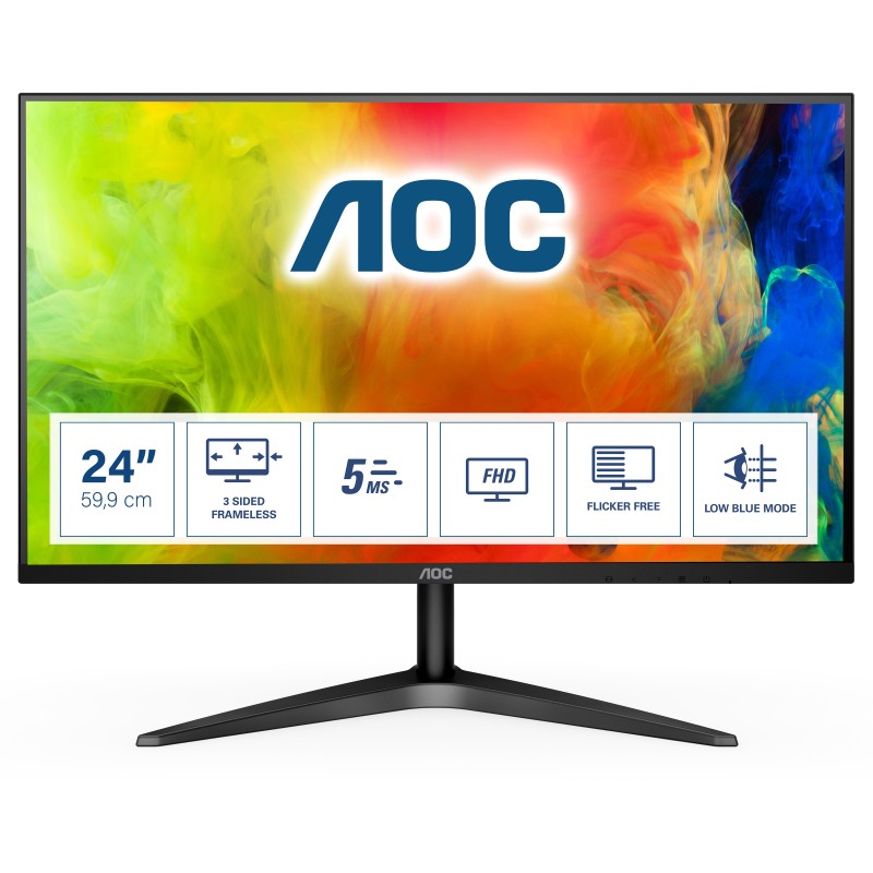 AOC B1 24B1H écran plat de PC 59,9 cm (23.6") 1920 x 1080 pixels Full HD LED Noir