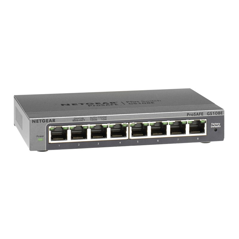 NETGEAR GS108E Géré Gigabit Ethernet (10 100 1000) Noir