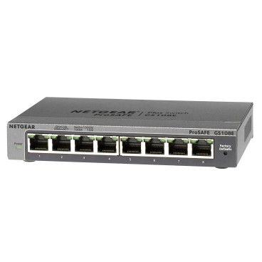 NETGEAR GS108E Géré Gigabit Ethernet (10 100 1000) Noir