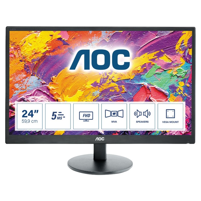 AOC M2470SWH LED display 59,9 cm (23.6") 1920 x 1080 pixels Full HD Noir