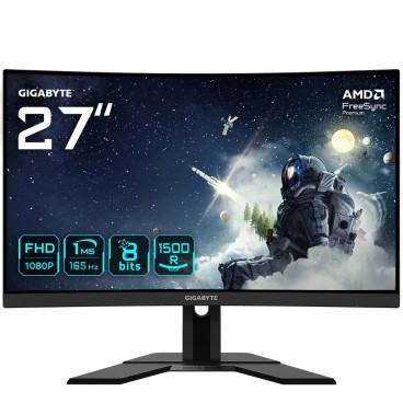 GIGABYTE G27FC A Moniteur de jeu incurvé 27" FHD - 1920 x 1080 (FHD), 1500R, 165Hz, 1ms, 250 cd m2, FreeSync Premium, HDMI 1.4,