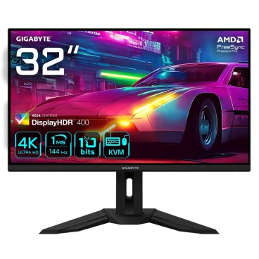 GIGABYTE M32U Moniteur de jeu 31,5” 4K UHD - 3840 x 2160 (UHD), 144Hz, 1ms, 350 cd m2, FreeSync Premium Pro, Display HDR400,