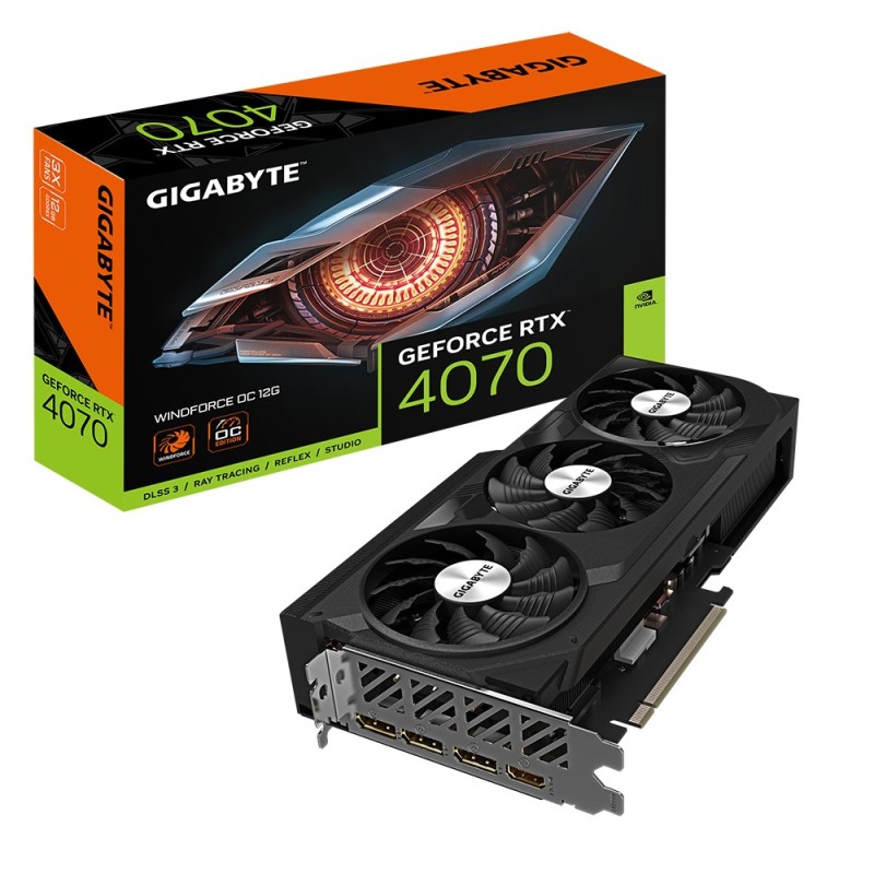 GIGABYTE GV-N4070WF3OC-12GD carte graphique NVIDIA GeForce RTX 4070 12 Go GDDR6X