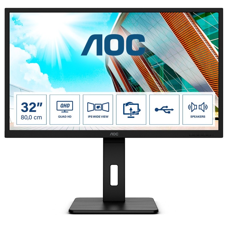 AOC P2 Q32P2 écran plat de PC 80 cm (31.5") 2560 x 1440 pixels 2K Ultra HD LED Noir