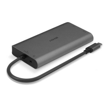 Lindy 43323 station d'accueil Avec fil USB 3.2 Gen 1 (3.1 Gen 1) Type-C Noir, Gris