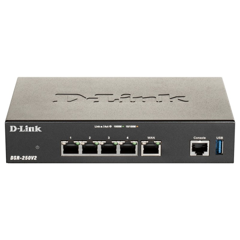 D-Link DSR-250V2 routeur sans fil Gigabit Ethernet Noir