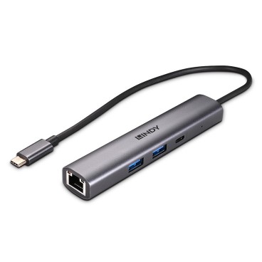 Lindy 43385 hub & concentrateur USB Type-C 10000 Mbit s Gris