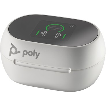 POLY Écouteurs sable blanc Voyager Free 60 + UC M + adaptateur USB-C BT700 + étui de charge avec écran tactile