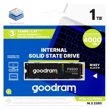 Goodram SSDPR-PX600-500-80 disque SSD 500 Go M.2 PCI Express 4.0 NVMe 3D NAND