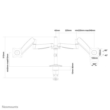 Neomounts support moniteur de bureau