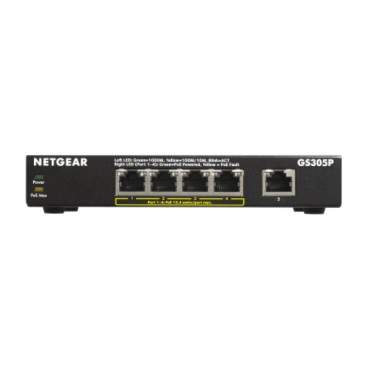 NETGEAR GS305Pv2 Non-géré Gigabit Ethernet (10 100 1000) Connexion Ethernet, supportant l'alimentation via ce port (PoE) Noir