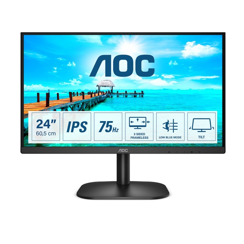 AOC B2 24B2XD LED display 60,5 cm (23.8") 1920 x 1080 pixels Full HD Noir