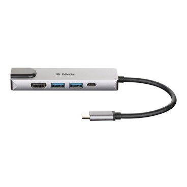 D-Link DUB-M520 station d'accueil Avec fil Thunderbolt 3 Aluminium, Noir