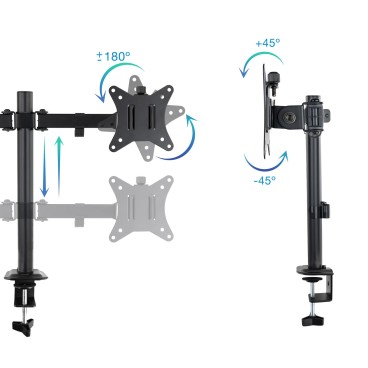 TooQ DB1802TN-B support d'écran plat pour bureau 68,6 cm (27") Noir