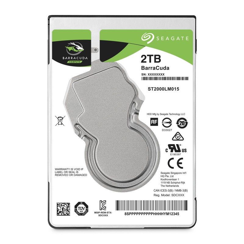 Seagate Barracuda 2.5" disque dur 2 To 5400 tr min 128 Mo 2.5" Série ATA III