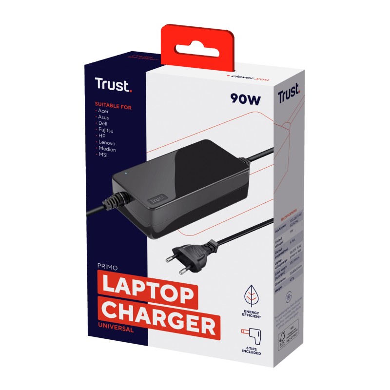 Trust Primo Chargeur universel 90 W pour ordinateur portable