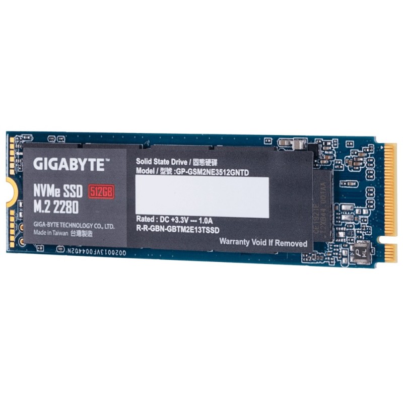 GIGABYTE GP-GSM2NE3512GNTD disque SSD 512 Go M.2 PCI Express 3.0 NVMe