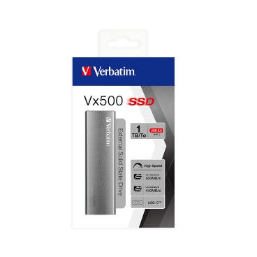 Verbatim Vx500 1 To USB Type-C 3.2 Gen 2 (3.1 Gen 2) Argent