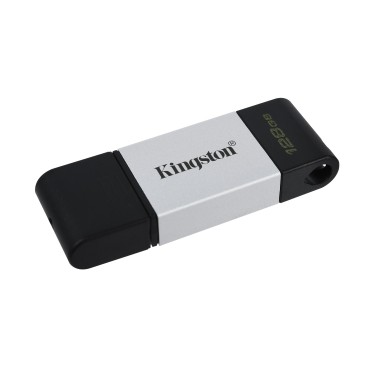 Kingston Technology DataTraveler 80 lecteur USB flash 128 Go USB Type-C 3.2 Gen 1 (3.1 Gen 1) Noir, Argent